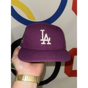 New Era 59Fifty Los Angeles Dodgers Fitted Hat Cap 7 ¼  Purple 75th World Series